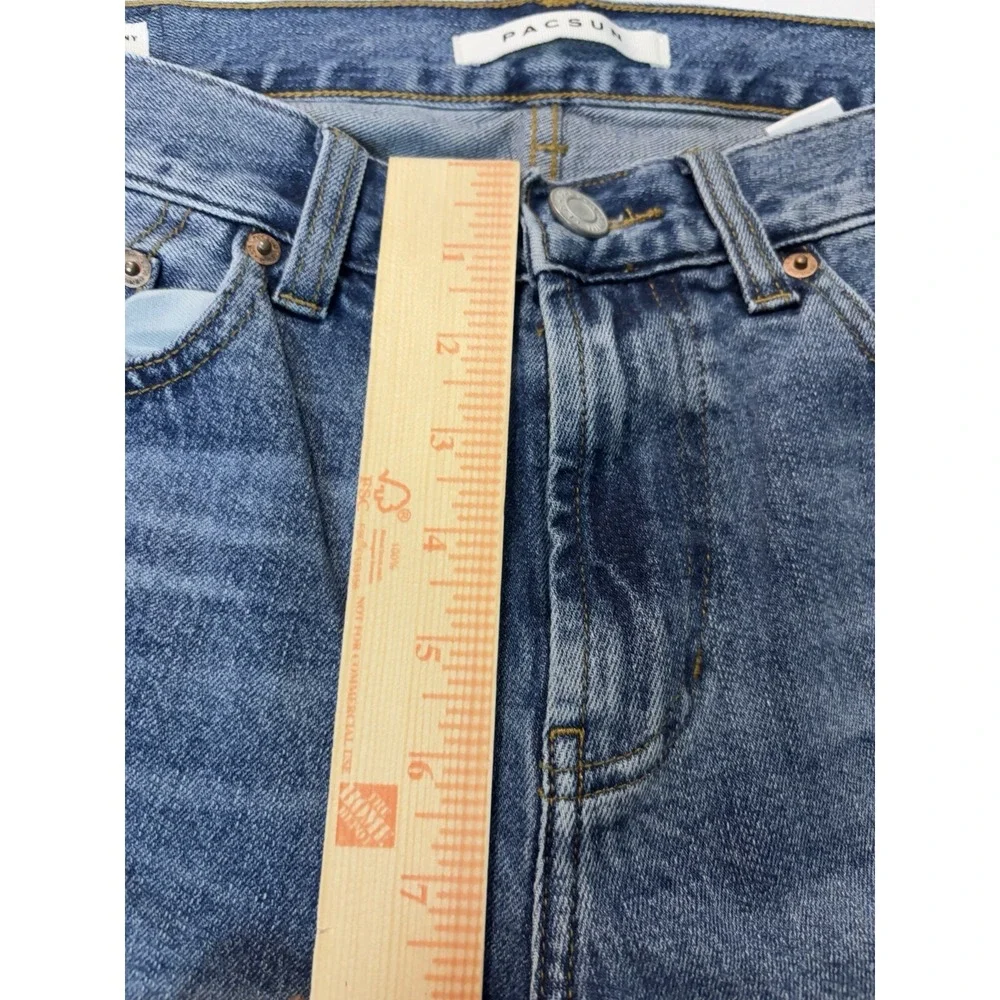 Pacsun Jeans Mens 31x32 Black Stacked Skinny Dark Wash Distressed‎ Pants